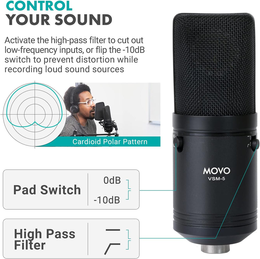 Studio Headphones with Microphone, Pop Filter, and Mic Stand K817343