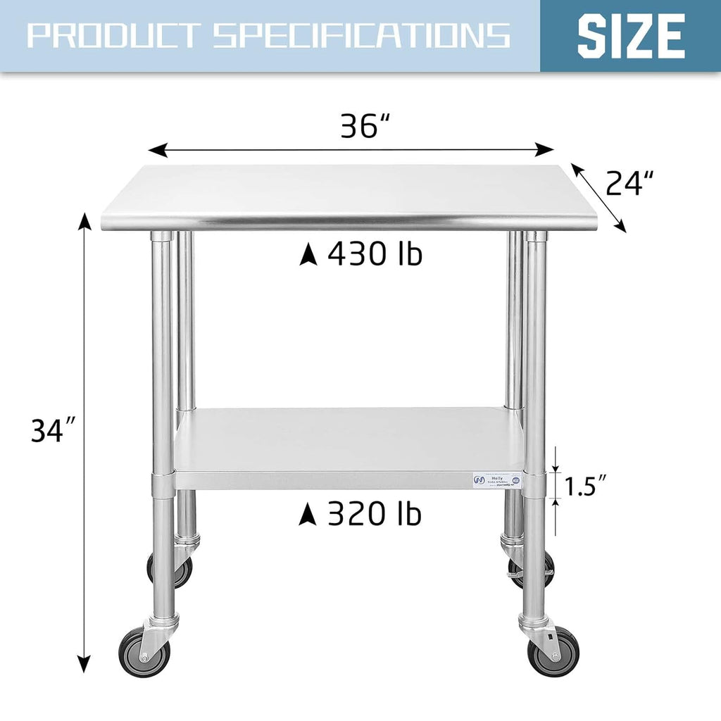 Stainless Steel Table with Caster Wheels Y462382