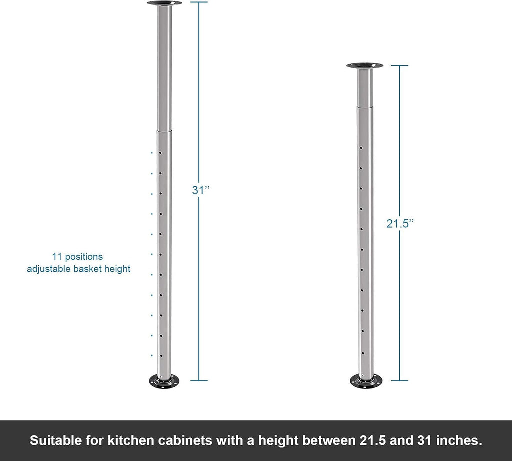 28'' 2 Tier Kidney Shaped Lazy Susan Cabinet Organizer B919
