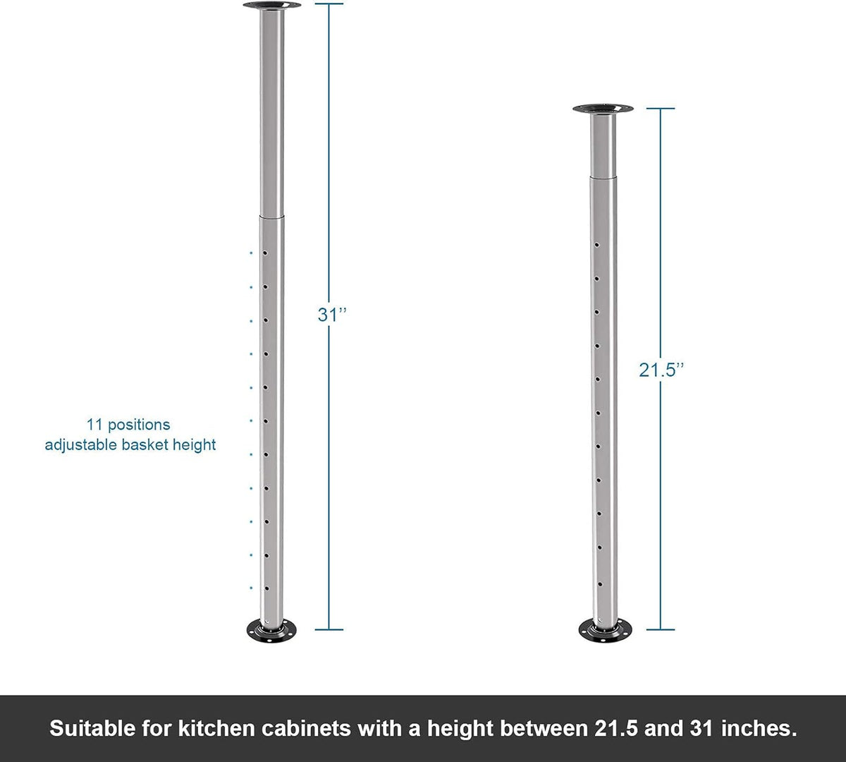 28'' 2 Tier Kidney Shaped Lazy Susan Cabinet Organizer B919