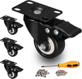 Black 2 inch Swivel Casters Set of 4 with Safety Brake T16351