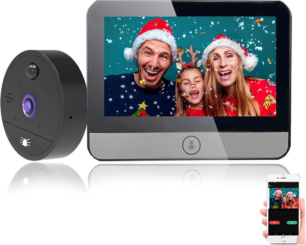 Digital Peephole Door Viewer WiFi Doorbell Camera 1080P Video Intercom 4.3 inch Monitor M255