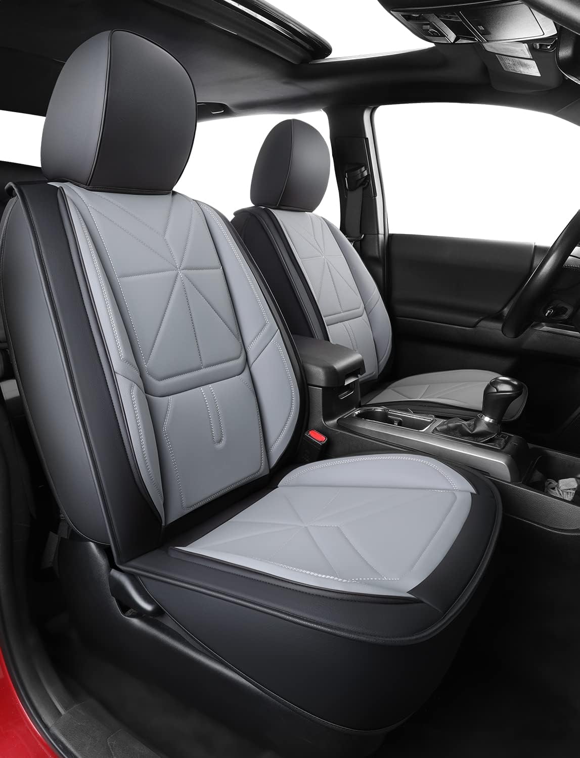 Black Faux Leather Full Set Seat Covers M290624