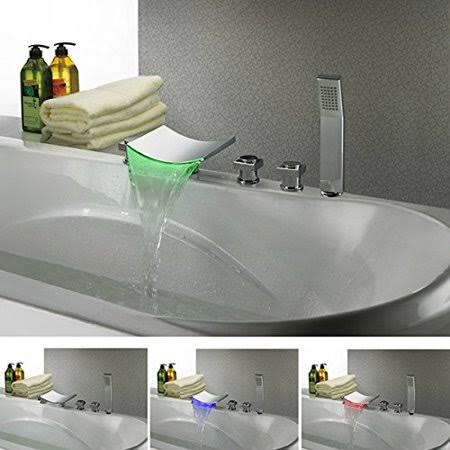 Deck Mounted LED Bathroom Sink Faucet Y3459