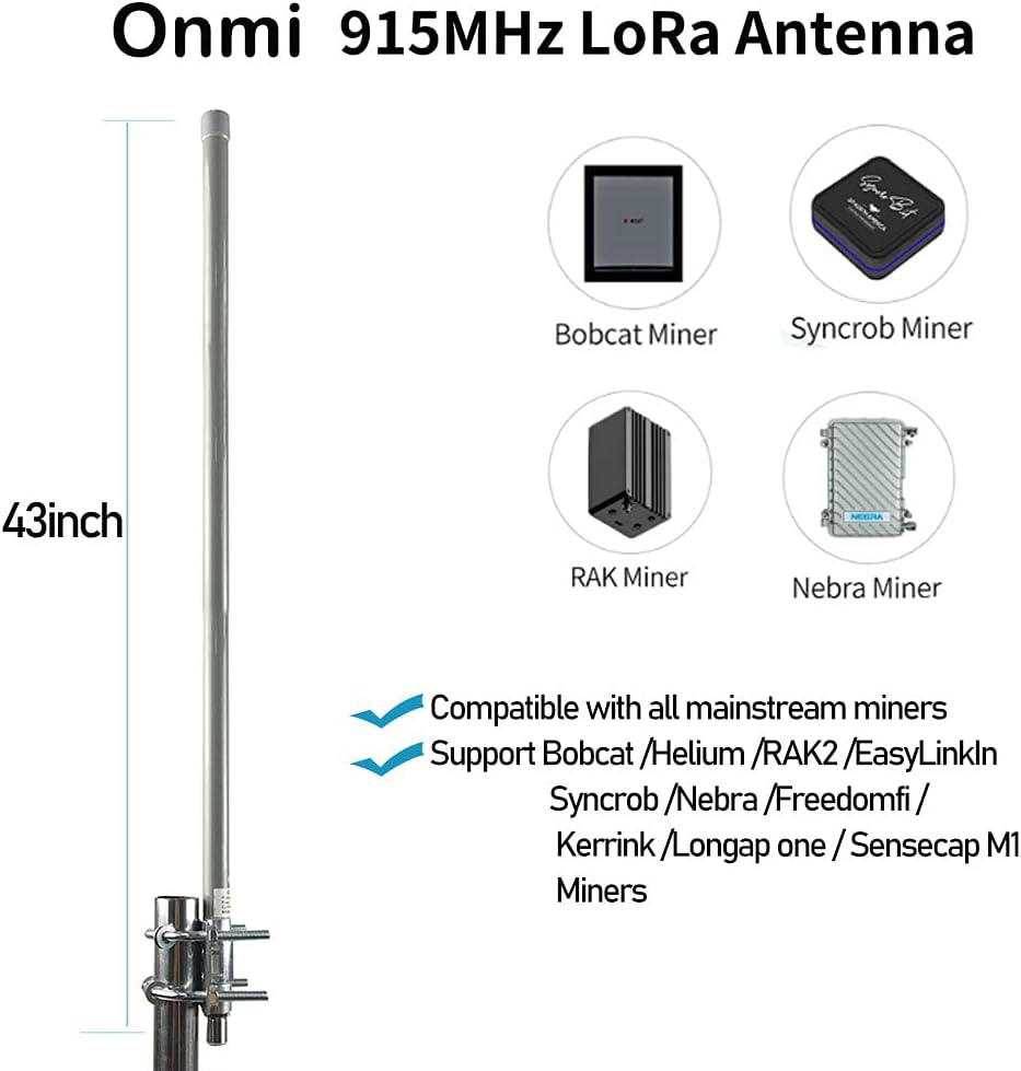 Glass Fiber LoRa Antenna 860-960mhz 12 dbi N Female O71891