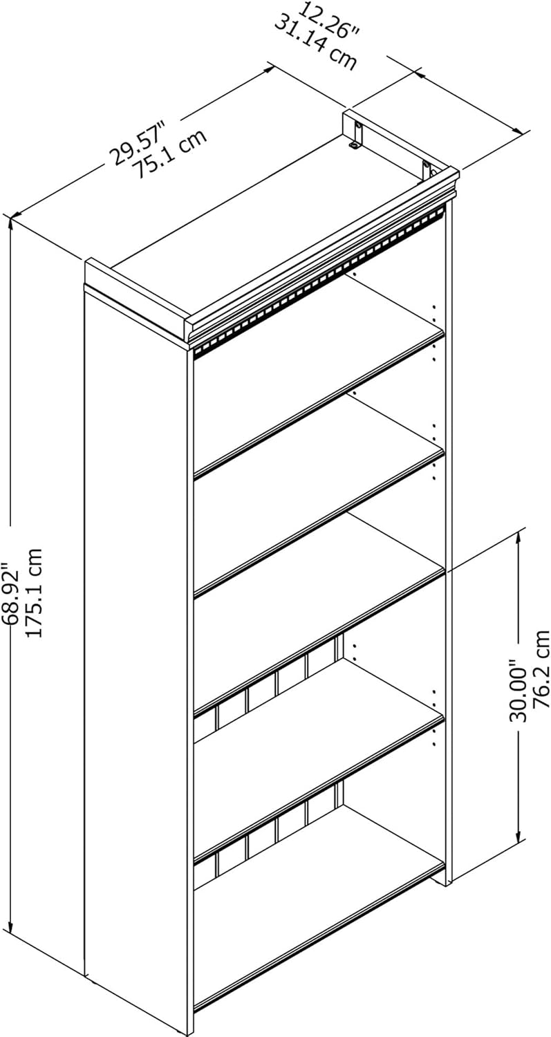 Antique White 5 Shelf Bookcase G99573
