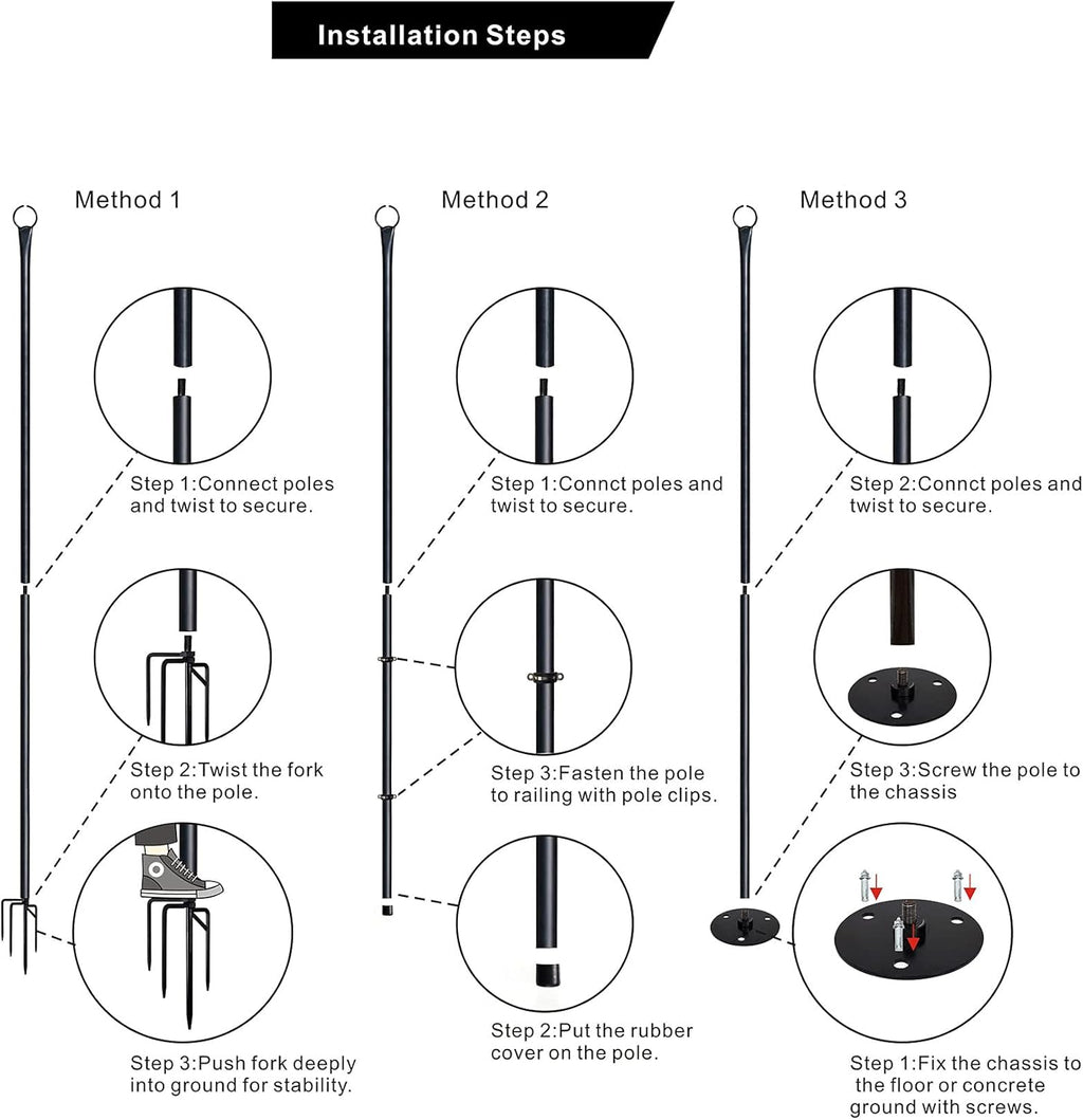 String Light Poles with Hooks 2PCS M850