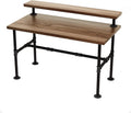 28 Inch Industrial Pipe Table Legs Set with Monitor Shelf Support X868