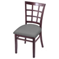 Dark Cherry Finish Chair with Grey Seat V696906
