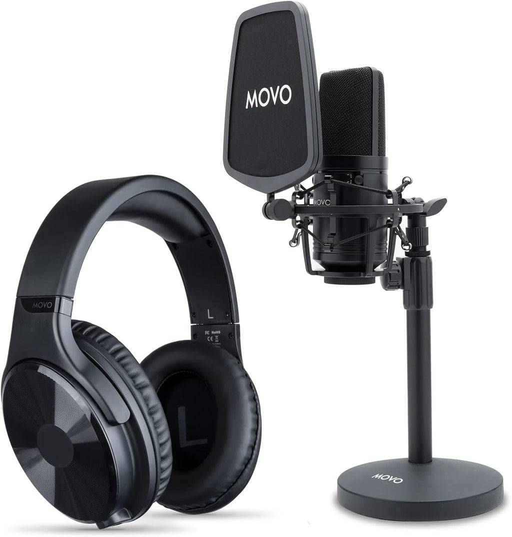 Studio Headphones with Microphone, Pop Filter, and Mic Stand K817343