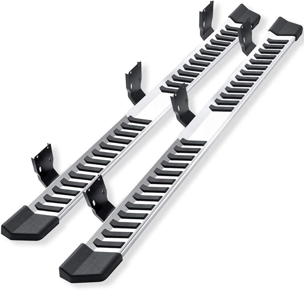 Running Boards Compatible With Ford F250 Superduty Crew Cab Silver Stainless Steel Side Step Bar H25374