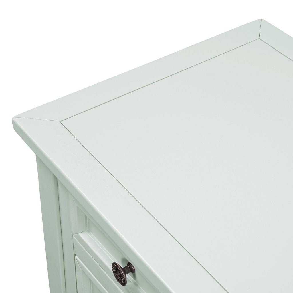 Light Blue Green Pine Console Table with 7 Drawers 1 Cabinet 1 Shelf L77747