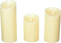 Flameless Candles Set of 3 Scented Ivory Real Wax Pillar L79964