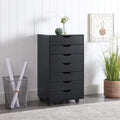 Black 7 Drawer Mobile File Cabinet R873800