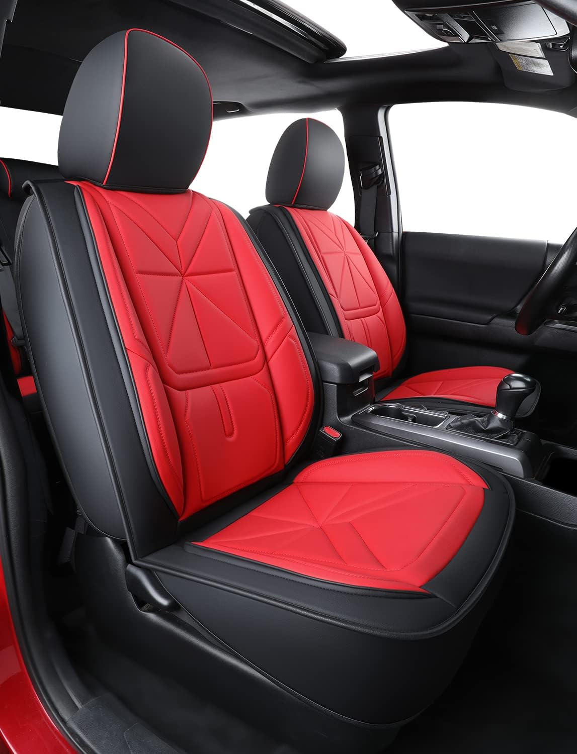 Black Faux Leather Full Set Seat Covers M290624