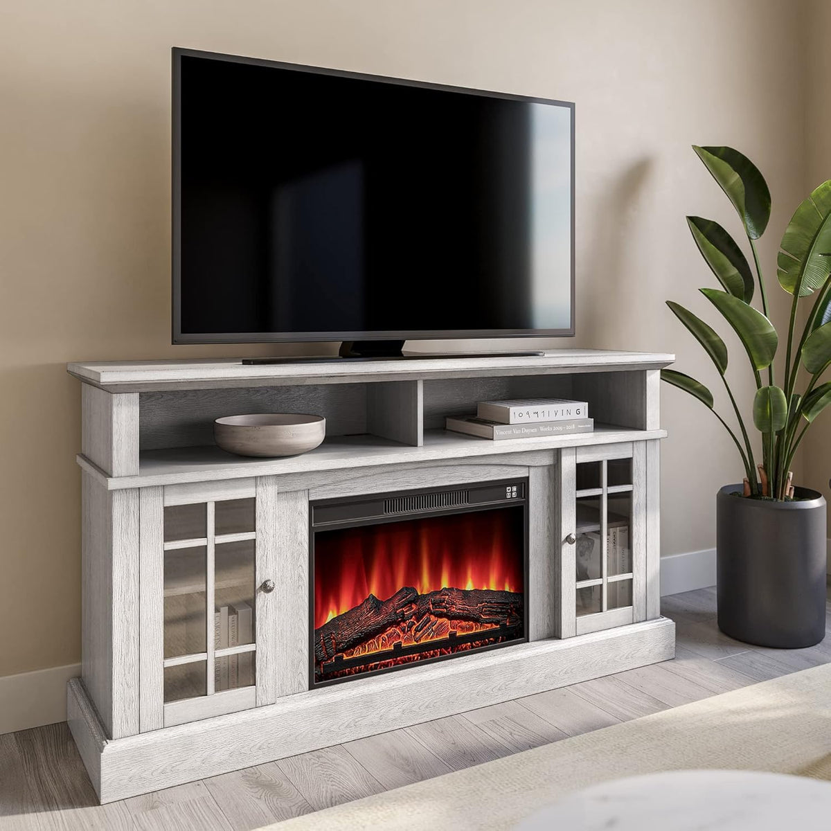 Rustic Electric Fireplace TV Stand for TVs up to 65 Inches K652