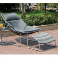 Grey 2-Piece Outdoor Fabric Chair and Ottoman Set I2442