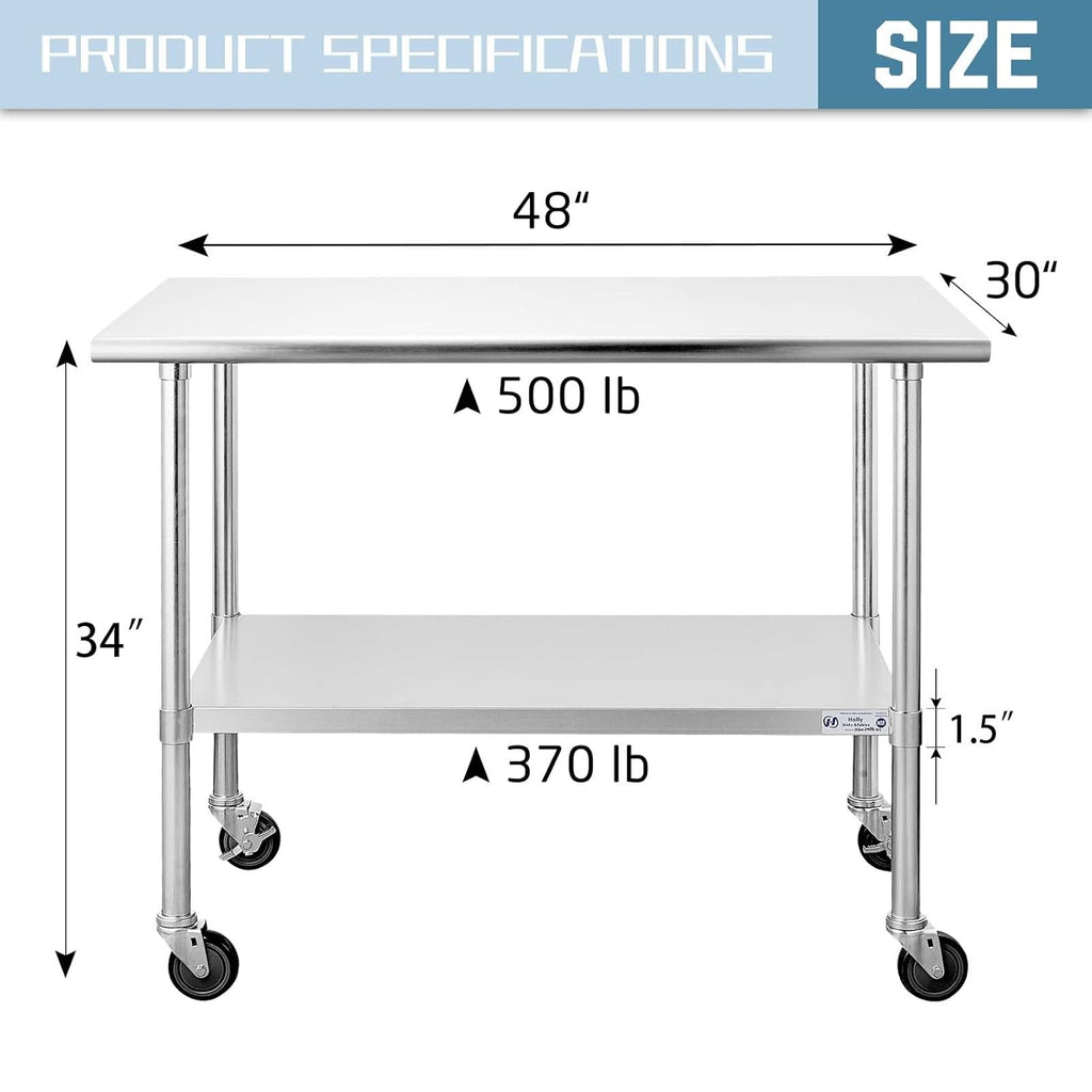 Stainless Steel Table with Caster Wheels Y462382