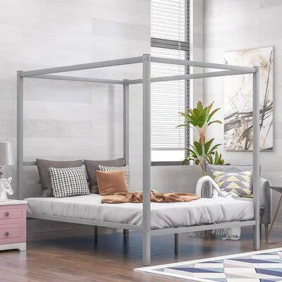 Queen Canopy Bed Silver P77810