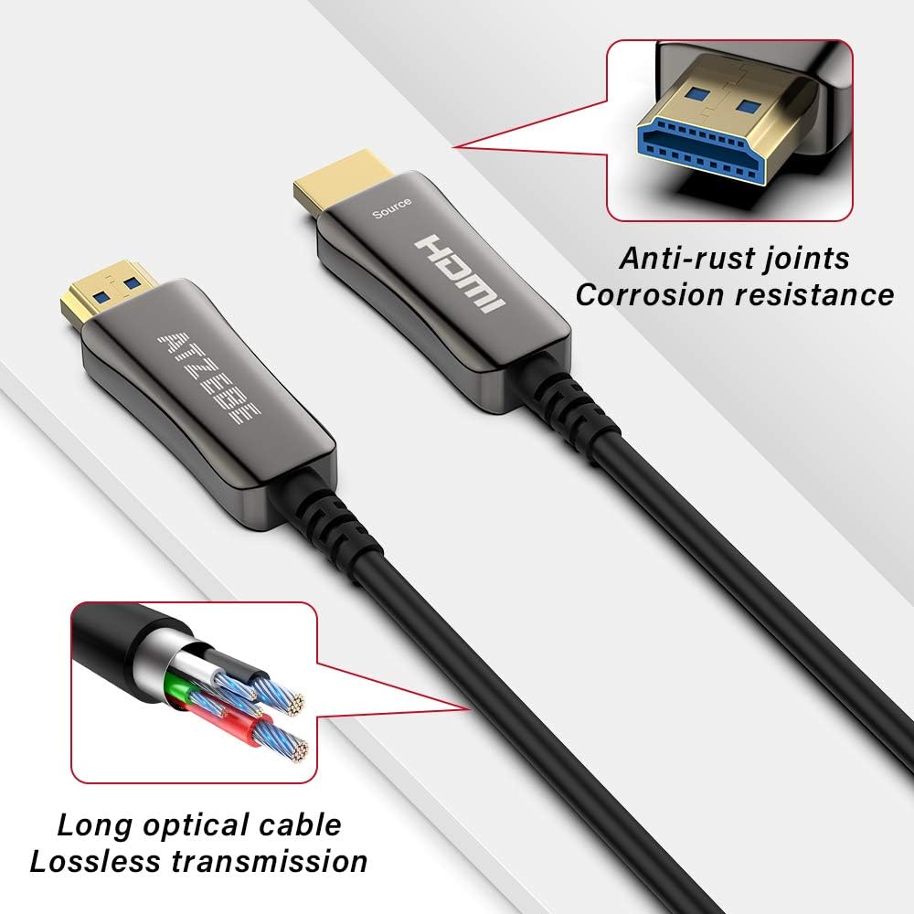 Fiber Optic HDMI Cable 328ft 4K@60Hz HDR ARC 18Gbps X13021