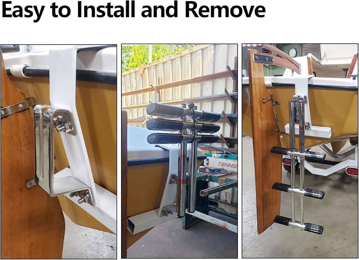 Telescopic Stainless Steel 3 Step Dive Boat Ladder J81026
