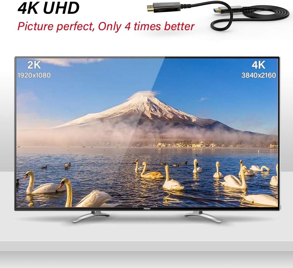 Fiber Optic HDMI Cable 328ft 4K@60Hz HDR ARC 18Gbps X13021