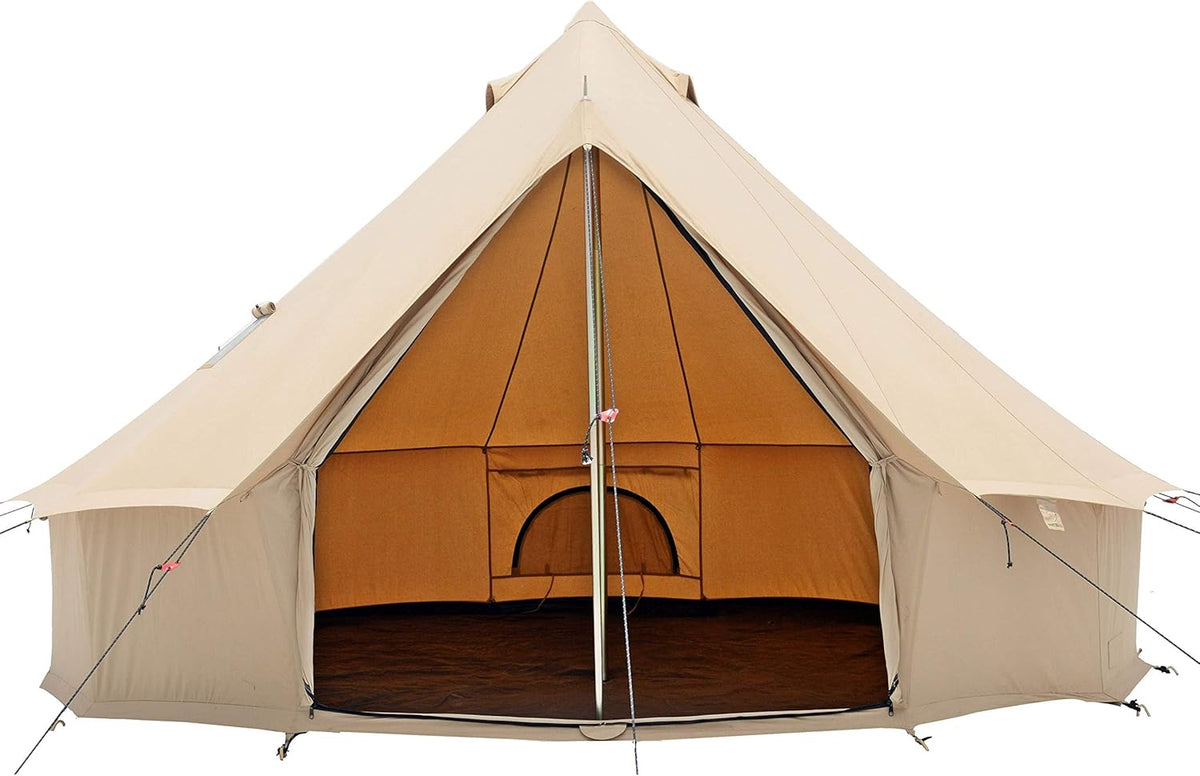Canvas Bell Tent with Stove Jack, Waterproof 4 Season Cotton Canvas Tent P6982