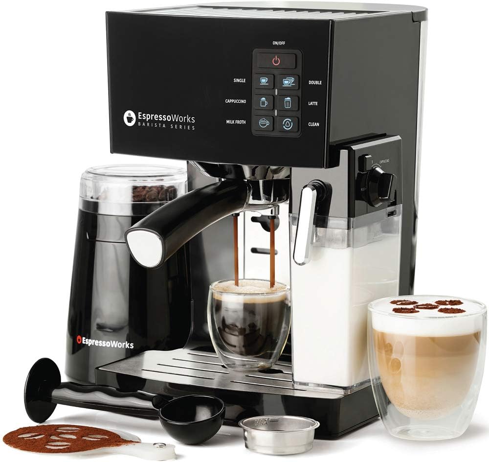 Blue 10 pc All-In-One Espresso Maker with Milk Steamer R52701