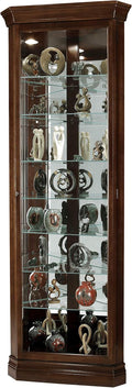 Cherry Bordeaux Corner Curio Cabinet with Seven Glass Shelves Q90818