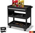 Black Tool Cart with Wheels and Drawers O1586