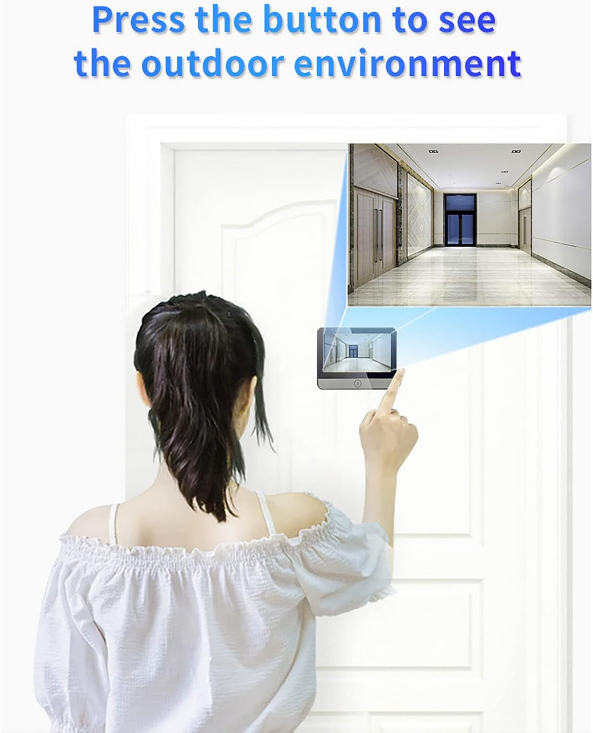 Digital Peephole Door Viewer WiFi Doorbell Camera 1080P Video Intercom 4.3 inch Monitor M255