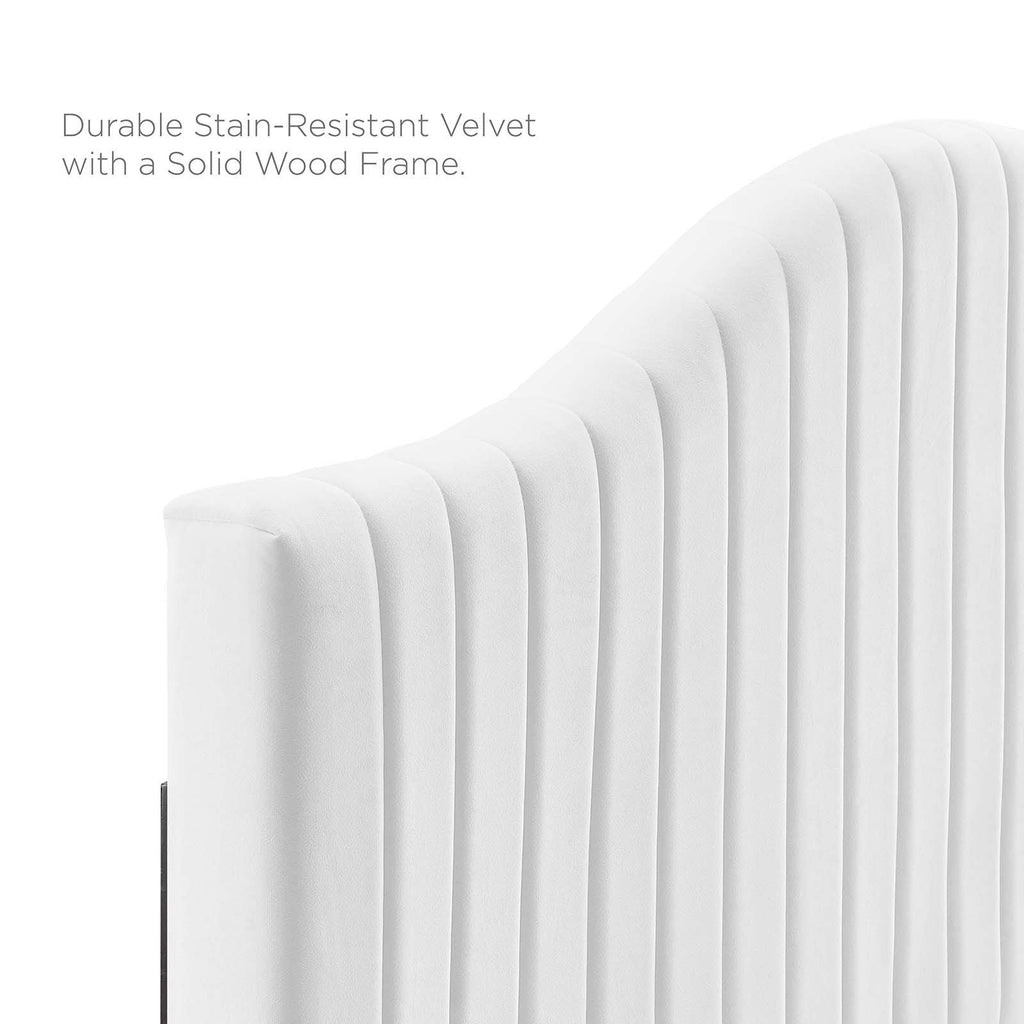 White Channel Tufted Performance Velvet King/California King Headboard G921533