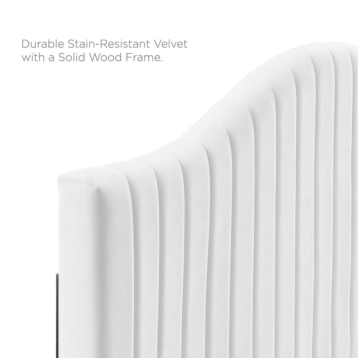 White Channel Tufted Performance Velvet King/California King Headboard G921533