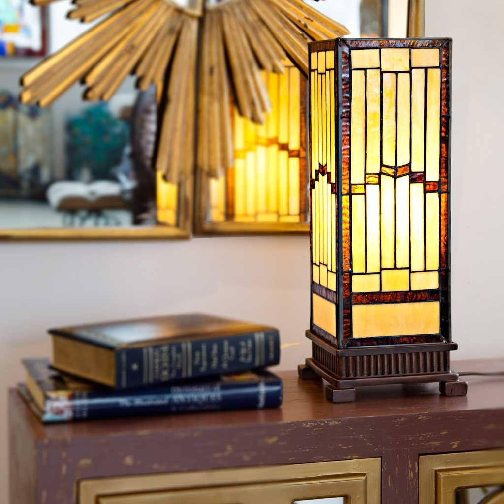 Stained Glass Hurricane Lamp E893