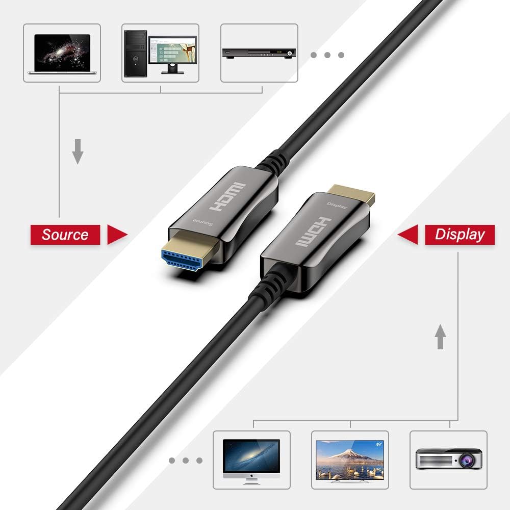 Fiber Optic HDMI Cable 328ft 4K@60Hz HDR ARC 18Gbps X13021
