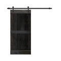 Charcoal Black Stained Solid Pine Wood Interior Sliding Barn Door with Hardware Kit W31488