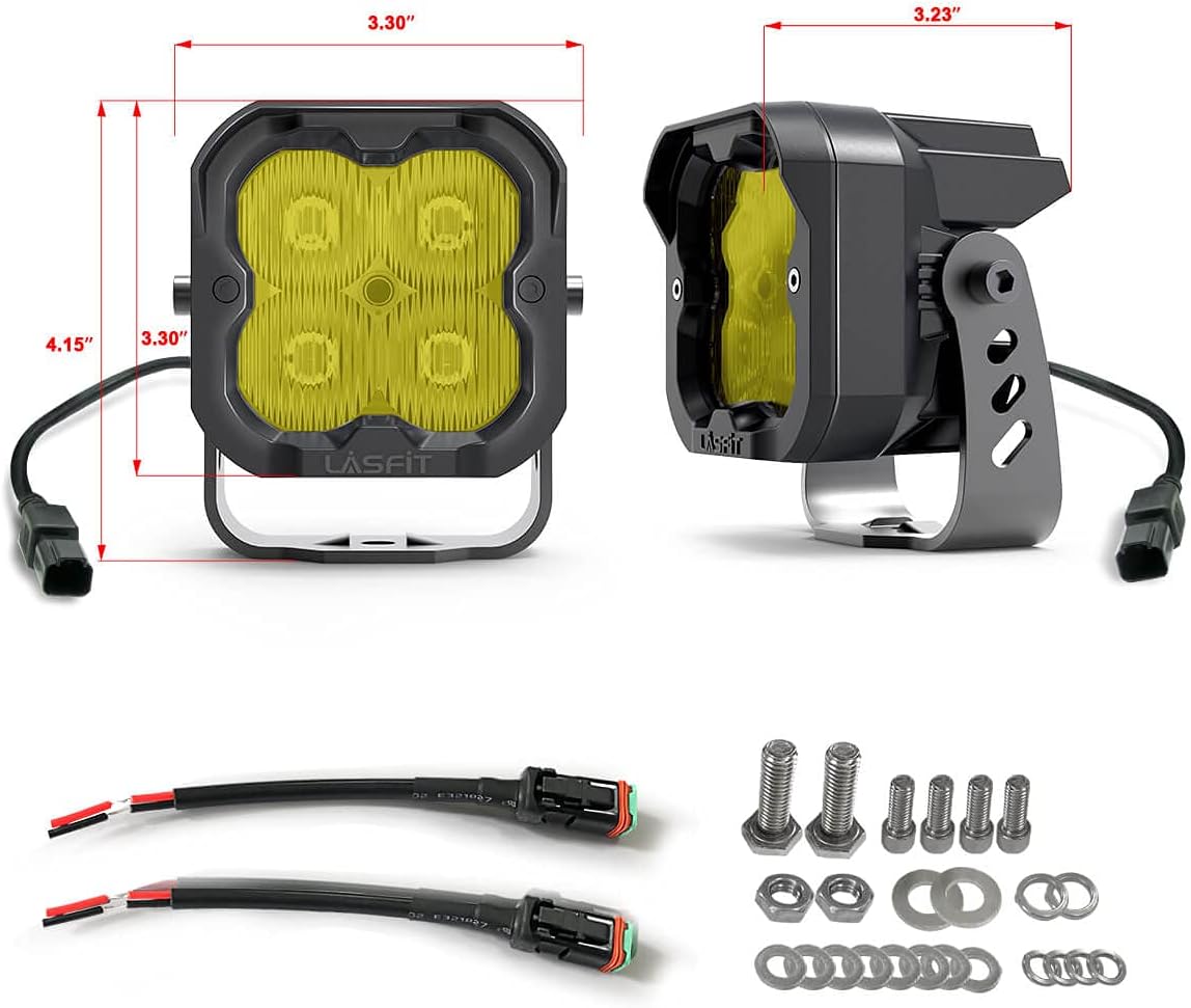Yellow 3 inch 2pcs 18W 3700K LED Pod Lights P982