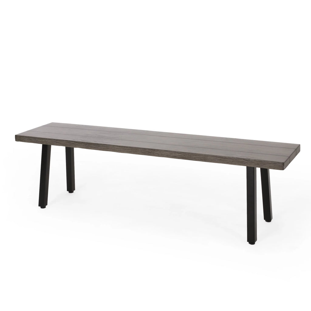 Aluminum and Steel Outdoor Dining Bench F237