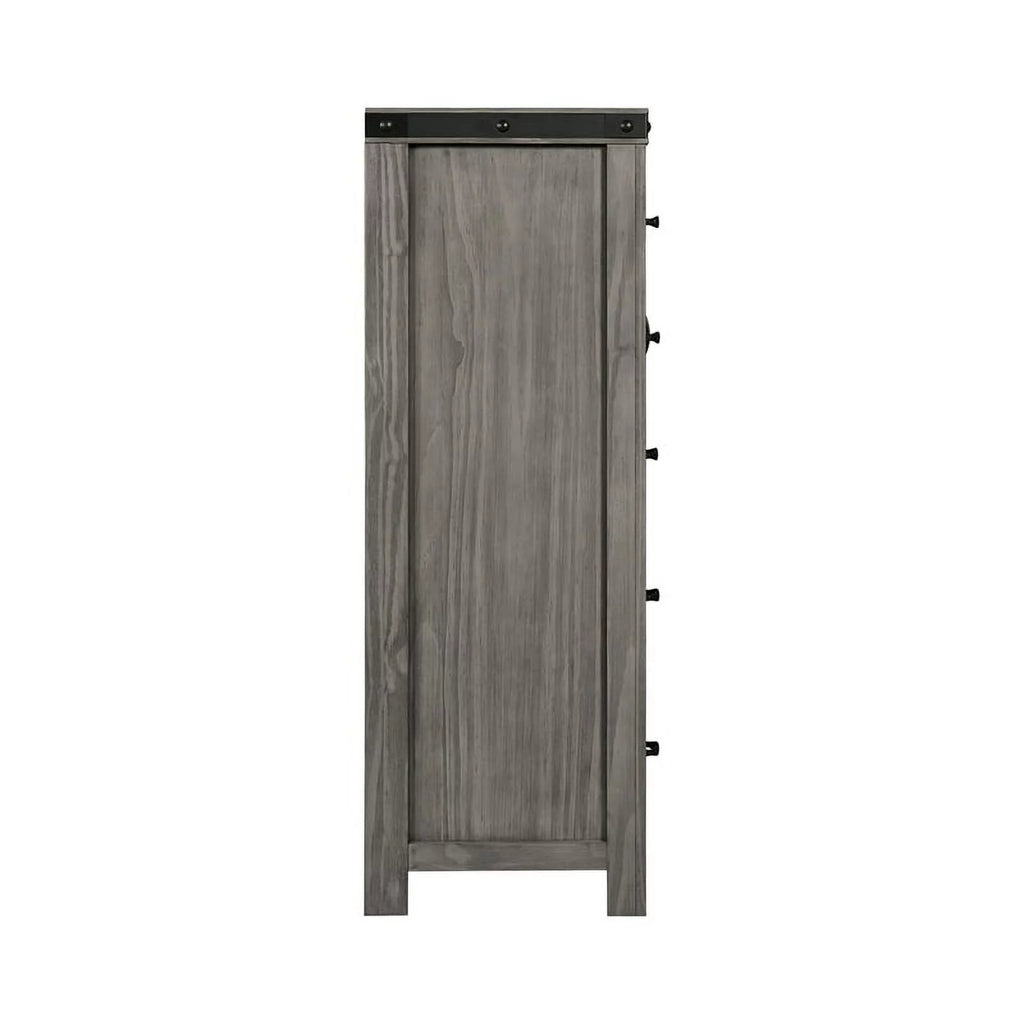Gray Solid Wood 5-Drawer Chest L7520