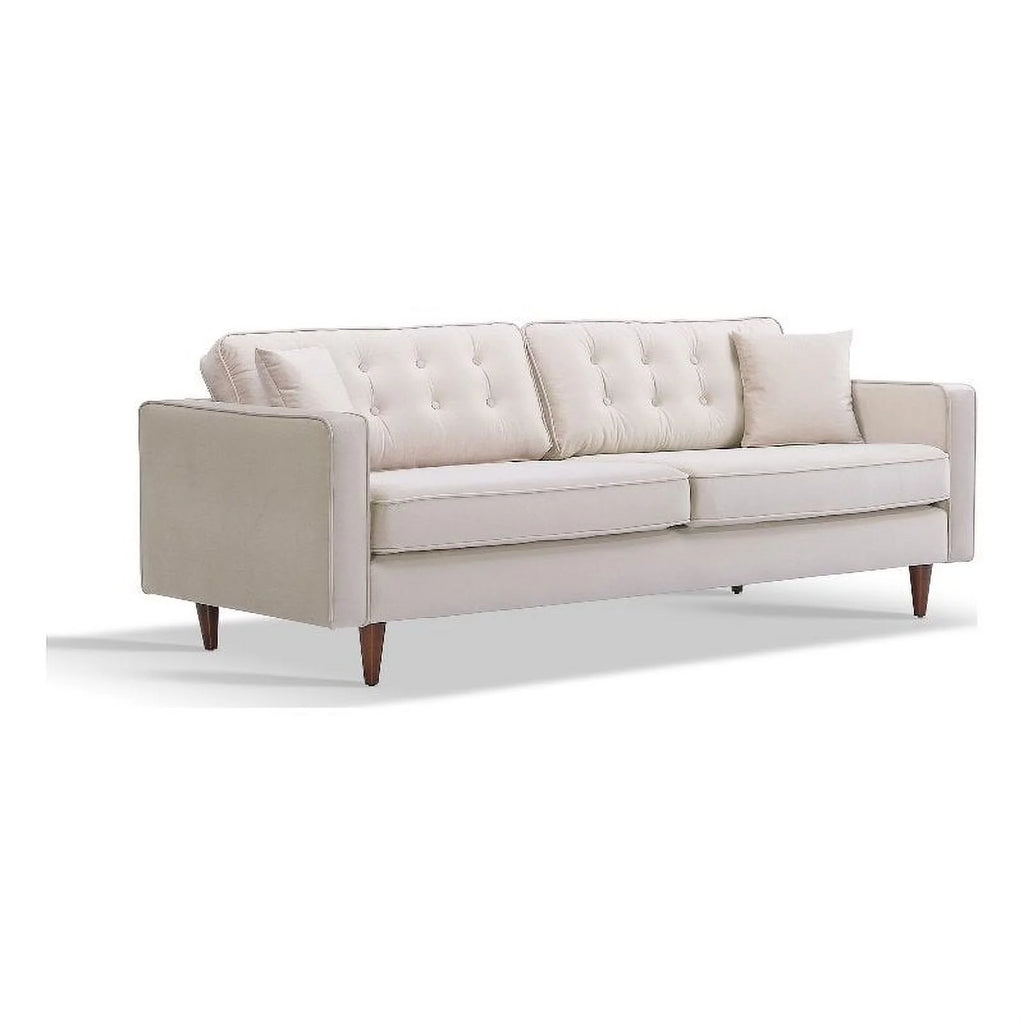 Beige Velvet Living Room Couch E65152