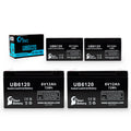6V 12Ah Sealed Lead Acid Battery with F1 to F2 Terminal Adapters B2062