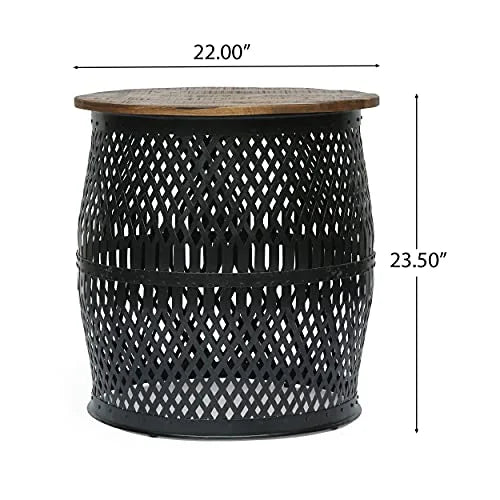 Black Natural Side Table S3243