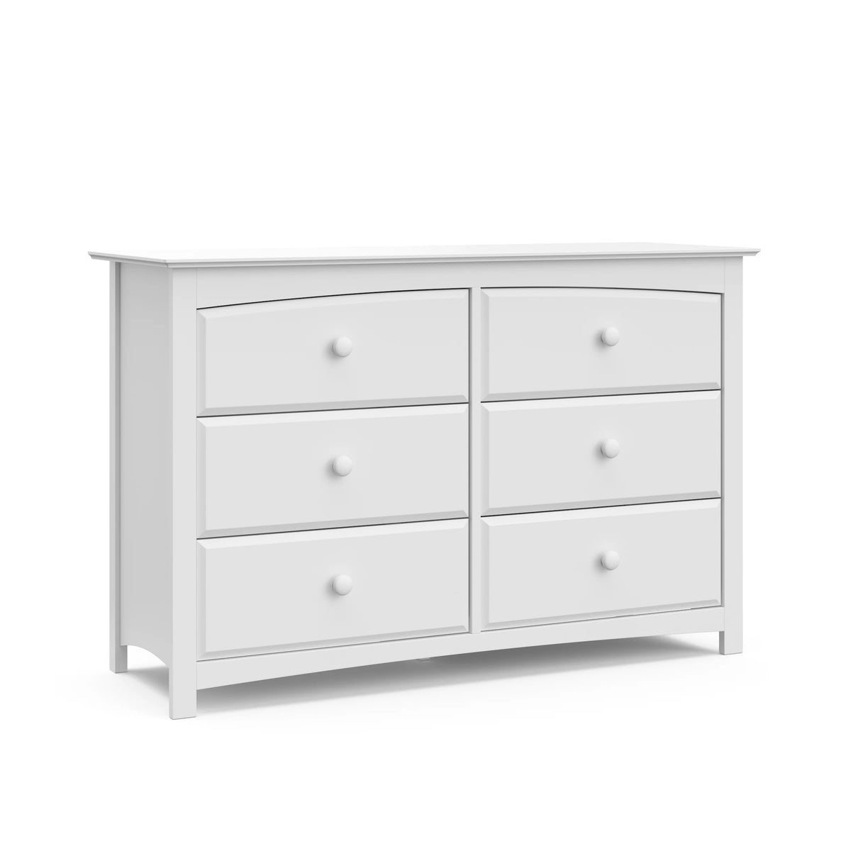White 6 Drawer Double Dresser W706