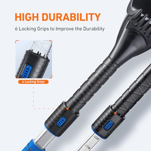 Extendable Snow Brush with Foam Grip and 360° Pivoting Brush Head D389321