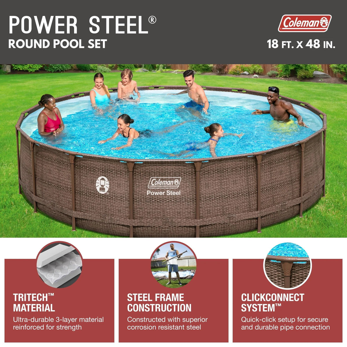 Round Metal Frame Above Ground Pool Set R935