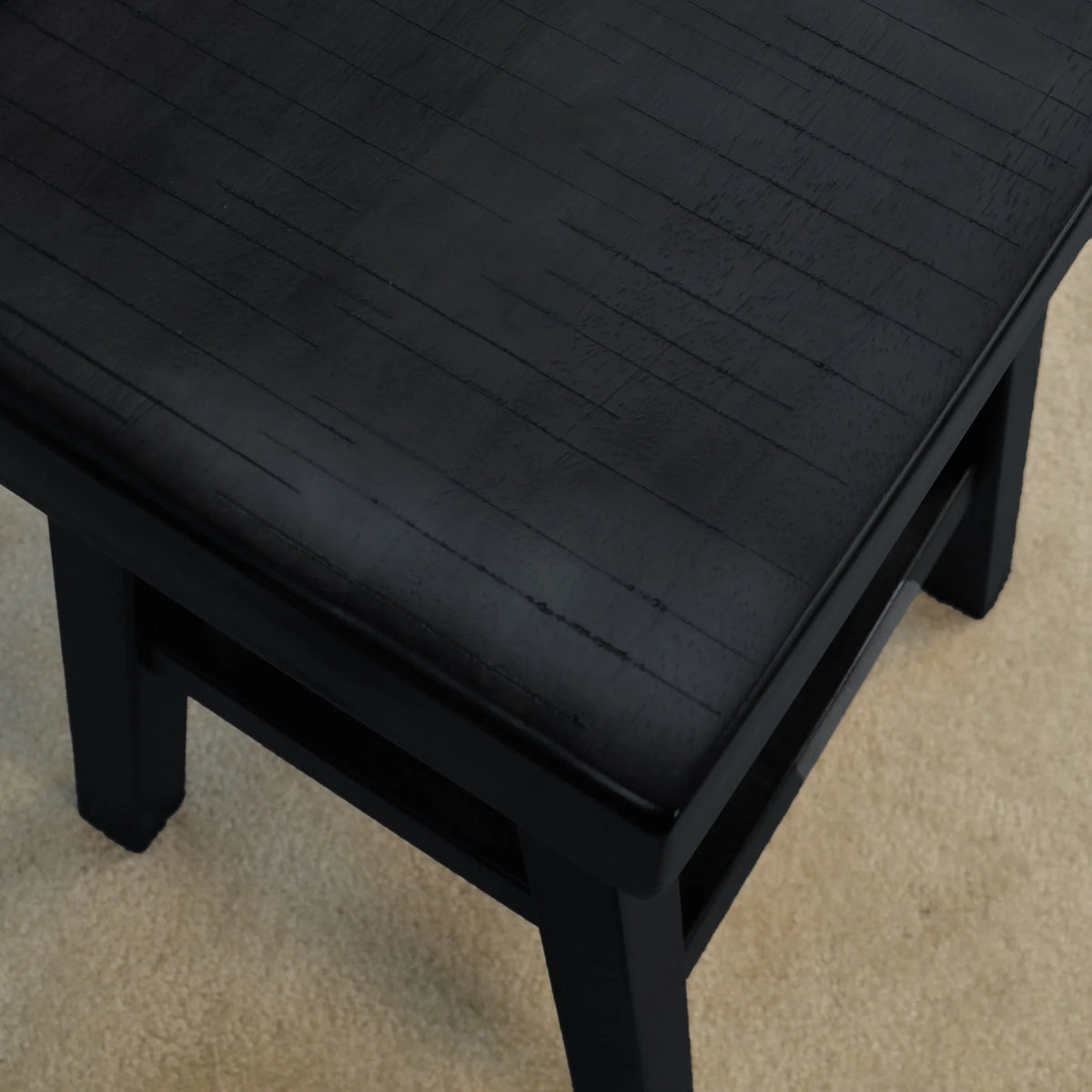 Black Wood Saddle Seat Counter Stool P412955