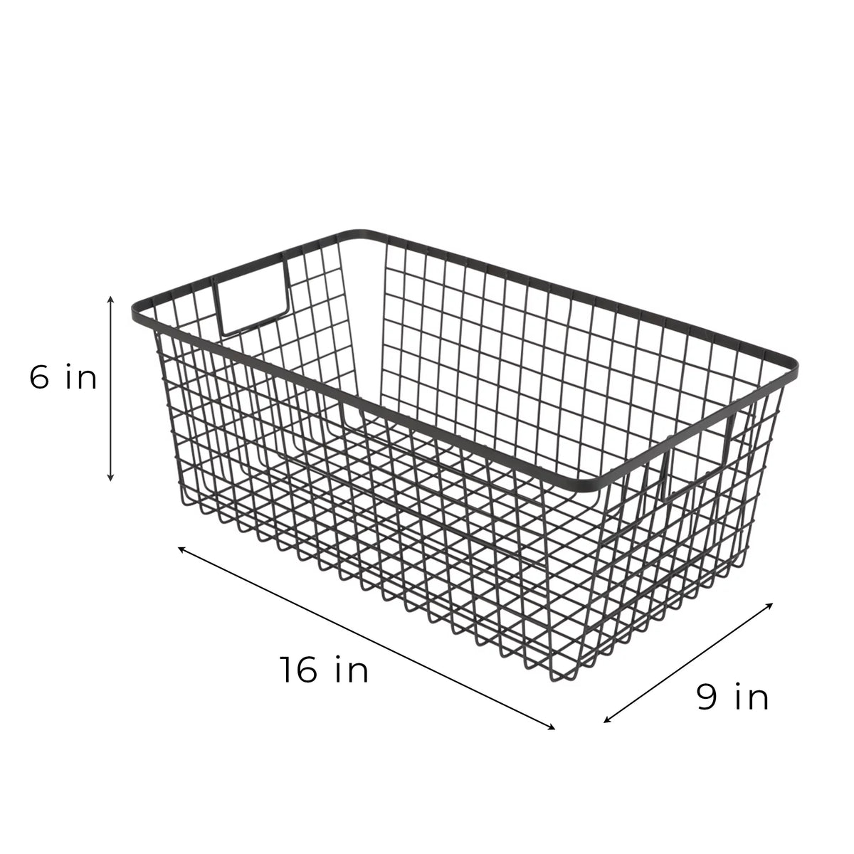 Black Set of 4 Nestable Basket Organizer with Handles V254240