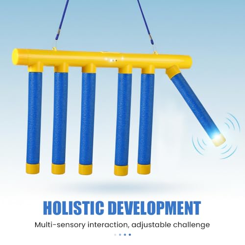 Reflective Drop Stick Challenge Game, Hand Eye Coordination Reflex Training Toy, 3 Adjustable Speed Modes, Yellow P7451