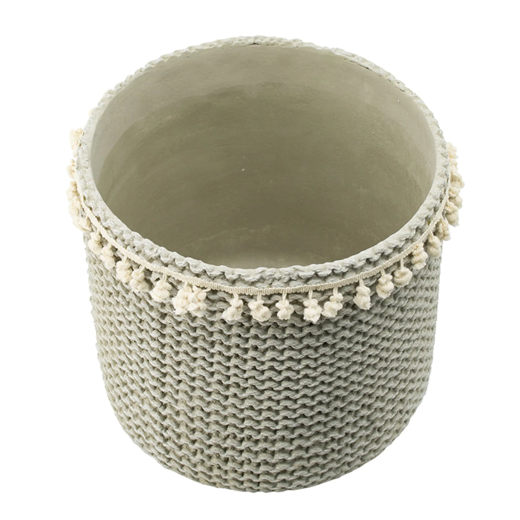 Large Round Basket Planters with Tassel - 13.75" - 2ct C4123