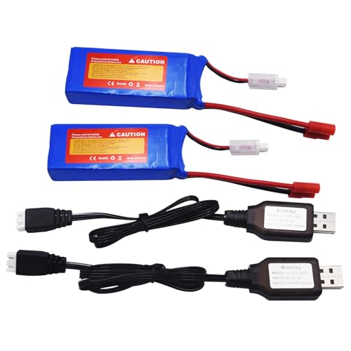 2 Pack 7.4V 2000mAh Lipo Battery and Charger Cable E169246